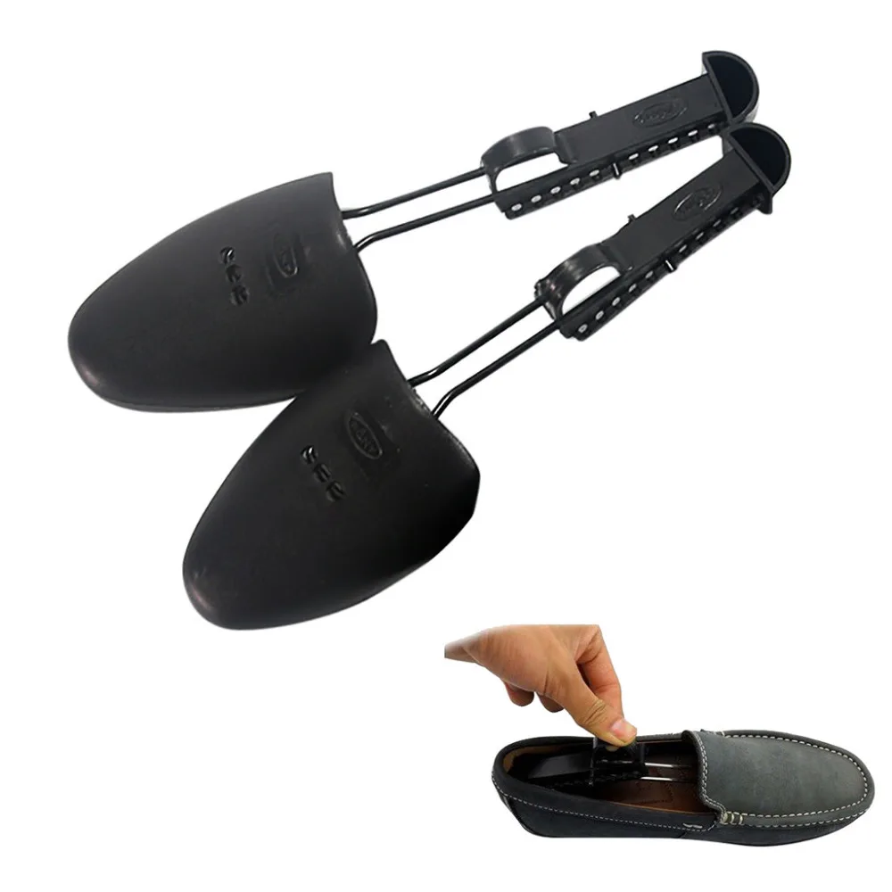 

1Pair Men / Women Plastic Spring Shoe Tree Stretcher Boot Holder Shaper Automatic Support Black Color *C