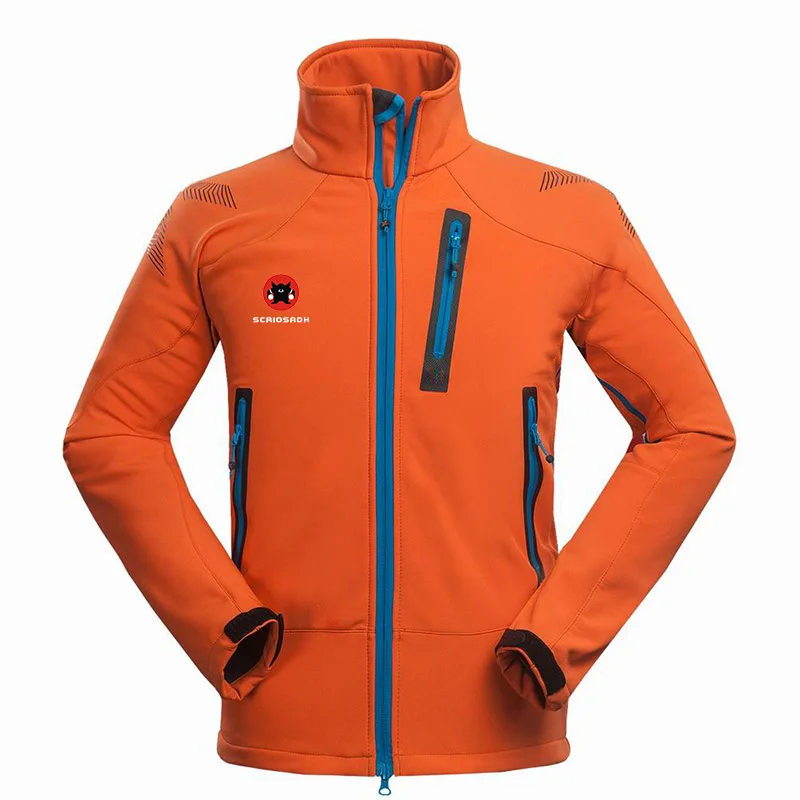 SCRIOSADH брендовая мужская спортивная мягкая оболочка для кемпинга походная куртка водонепроницаемая ветрозащитная термо флисовая лыжная куртка для альпинизма