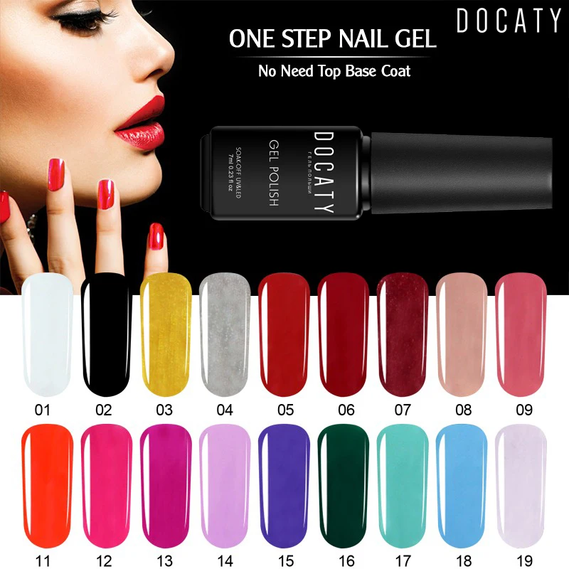 

Docaty Ordinary Uv Nail Gel 7ML Enamel Semi Permanent Art Soak Off Nail Gel Varnish Manicure Lucky Uv Gel Nail Polish