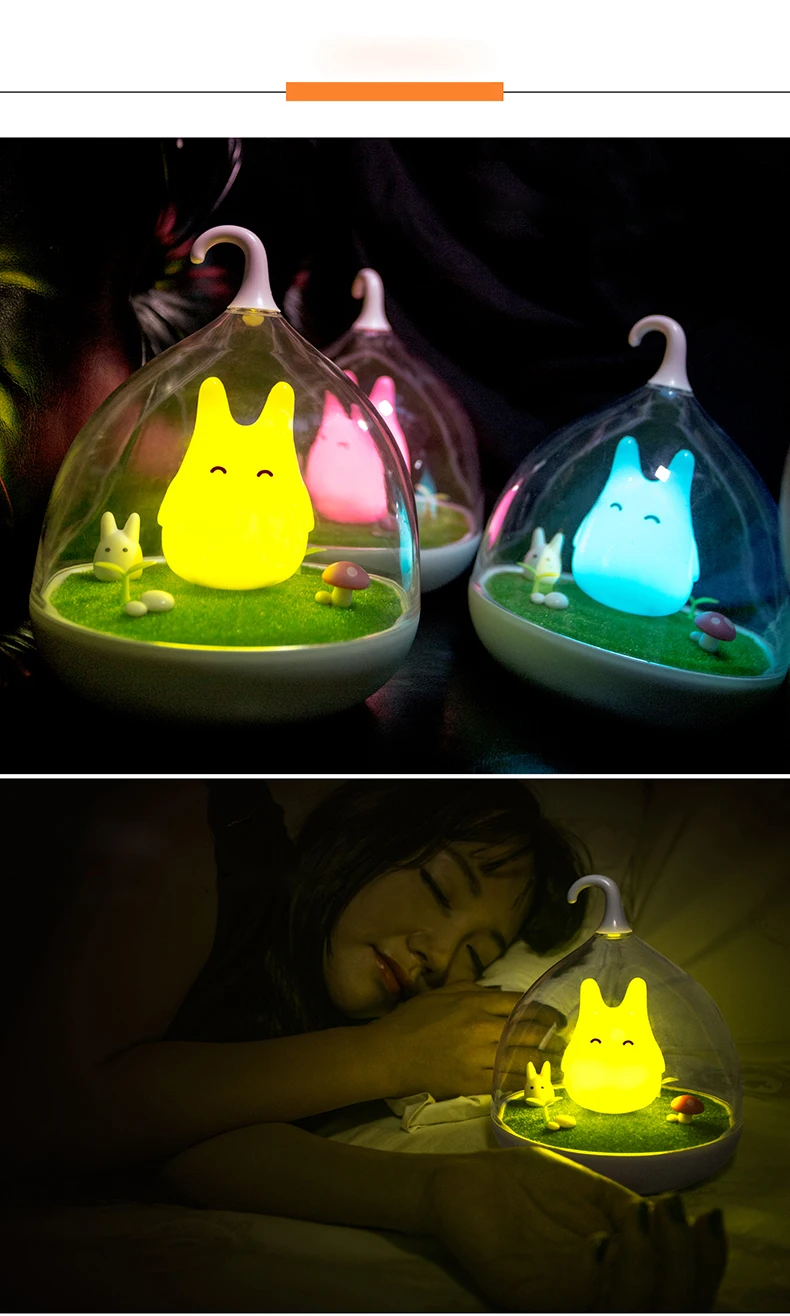 Sensor de Vibração Sensível ao Toque Totoro do Quarto do Bebê Lâmpada de Mesa Birdcage Night Light Nightlight Usb Portátil Recarregável Noite Led 15 LED Birdcage Night Light Nightlight Sensor de