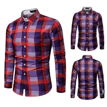 ISHOWTIENDA мужские рубашки с длинным рукавом, Модные мужские повседневные рубашки из хлопка Бизнес тонкий# W35