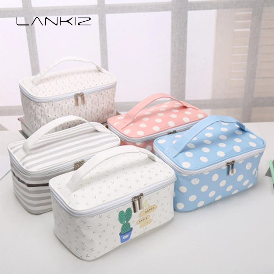 

2018 Women Brand Make up Bag Canvas Cosmetic Organizer Bags Portable Travel Toiletry Storage Box Men Wash Organizer Cases
