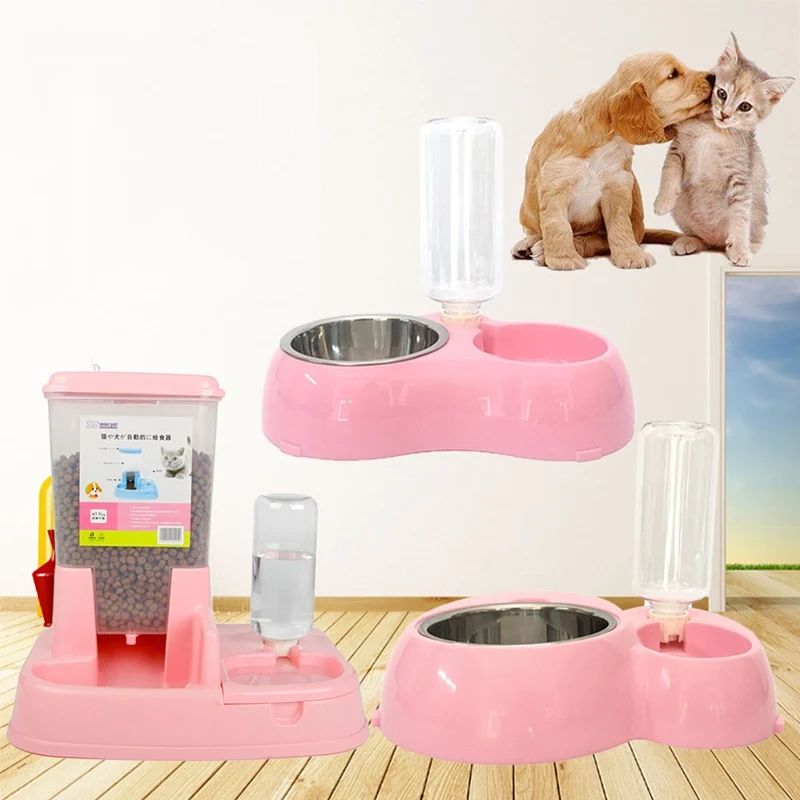 

5pcs set Pet Automatic Feeder Dog Cat Drinking Bowl For Dog Water Drinking Cat Feeding Large Capacity Dispenser Pet Cat Dog