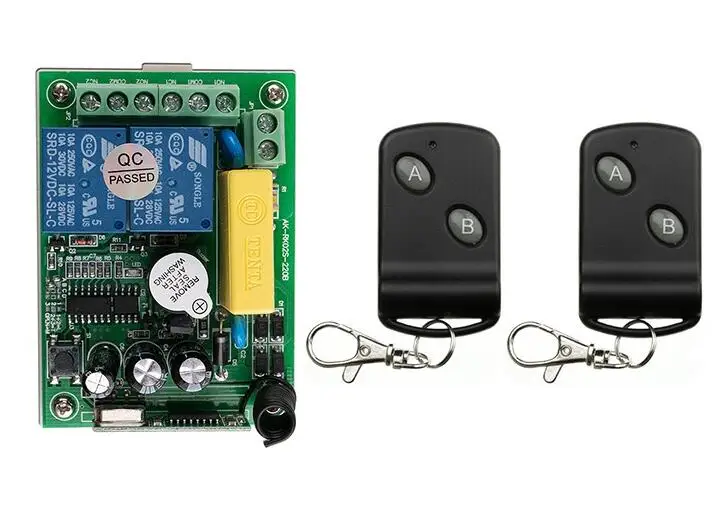 

AC220V 2CH 10A RF Wireless Remote Control Switch Transmitter with Two-button Receiver for Appliances Gate Garage Door