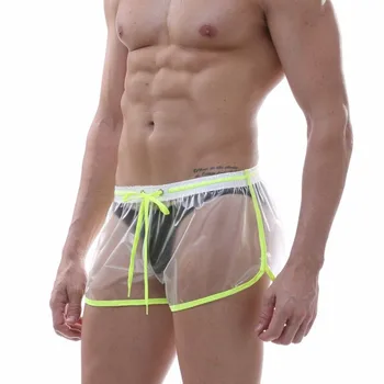 

KWAN.Z transparent men's boxer cueca masculina waterproof material boxer homme cuecas light sexy boxershorts men underwear men