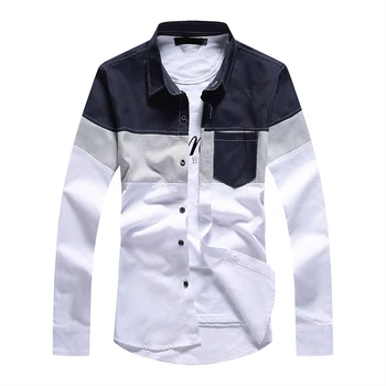 

Splicing Youth Men's Long-sleeved Shirts Size S M L XL 2XL 3XL Fashion Casual Shirt Men Popular Comfort and Elegance