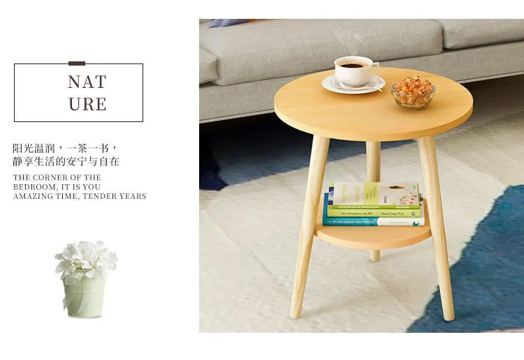 Столы для кафе мебель из массива дерева двойной слой круглый стол журнальный столик минималистичный стол боковой стол mesa de centro salontafel