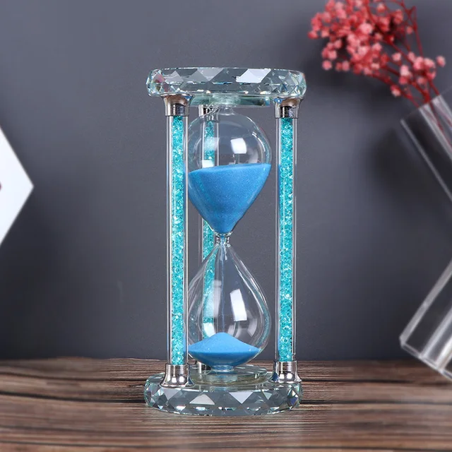 K9 Crystal One Hour Sand Timer 60 Minute Glass Sand Clock Crystal Craft