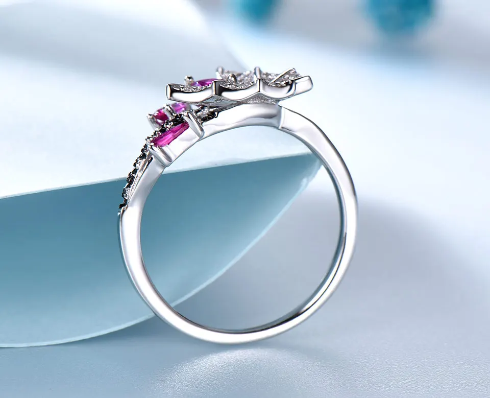 UMCHO Ruby 925 sterling silver jewelry set for women S016R-1-PC (6)