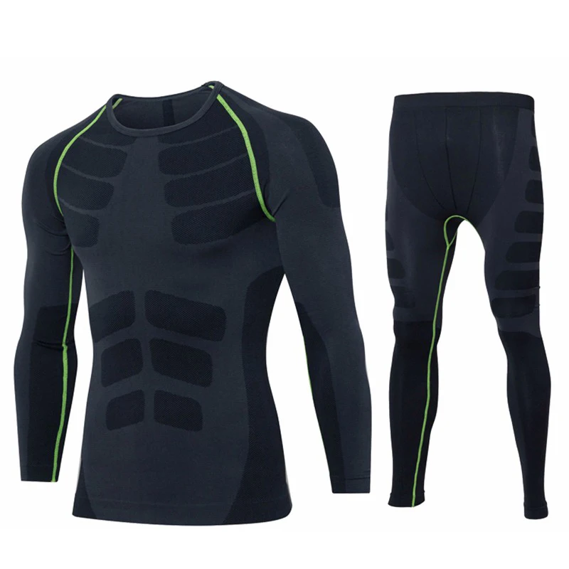 long underwear Winter Thermal Underwear Sets Men Quick Dry O-Neck Stretch Men's Thermo Underwear Male Warm Thermo Long Johns Set men's thermal pants
