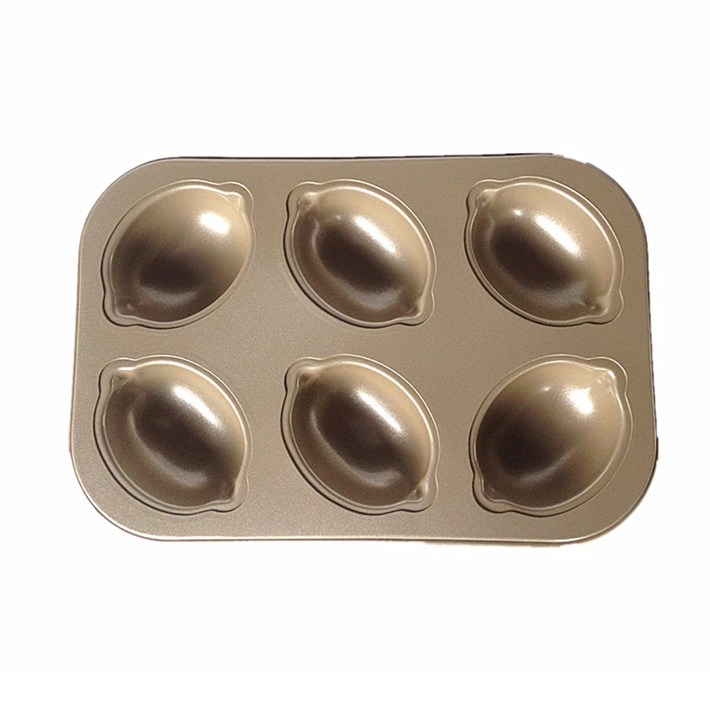 

ROSENICE Nonstick Bakeware 6-Cup Cake and Muffin Pan Mold Carbon Steel Lemon Shape Cupcake Tray