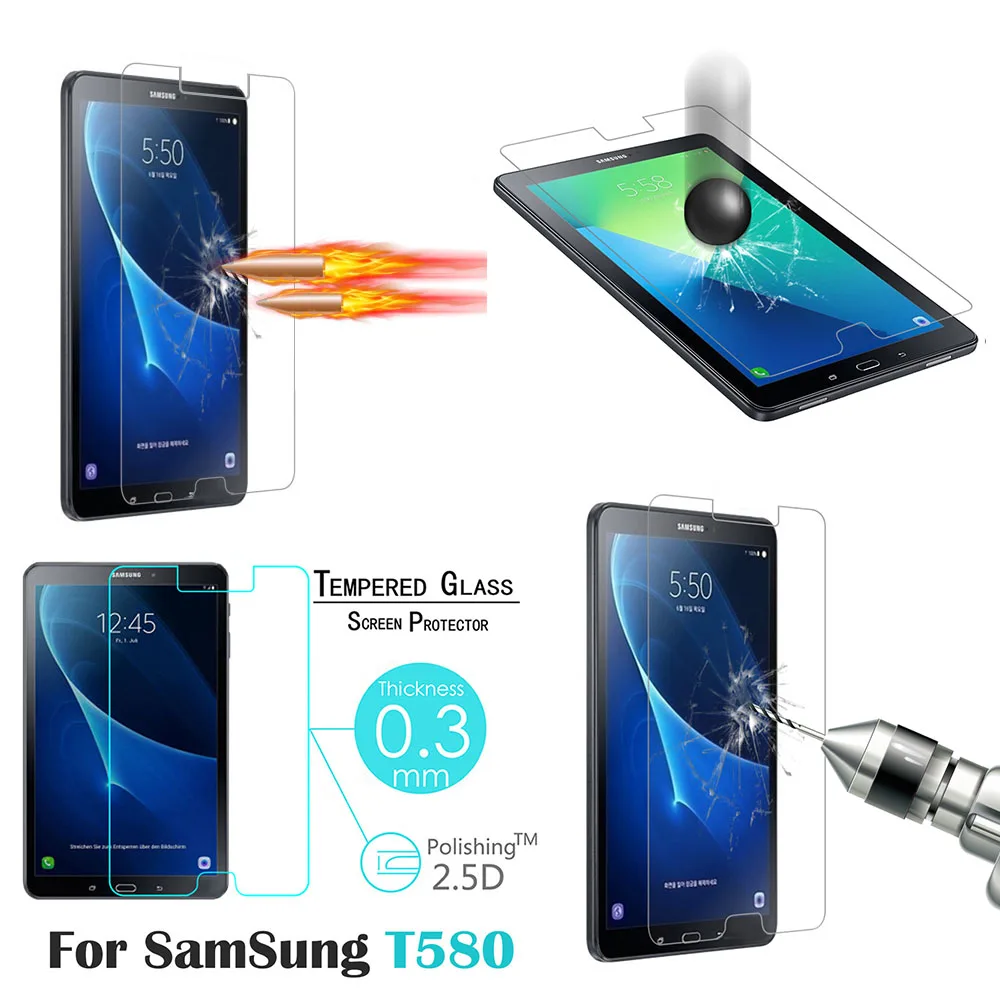T580 9H 2.5D взрывозащищенное Закаленное стекло для samsung Galaxy Tab A 10,1() T580 T585 Защитная пленка для экрана