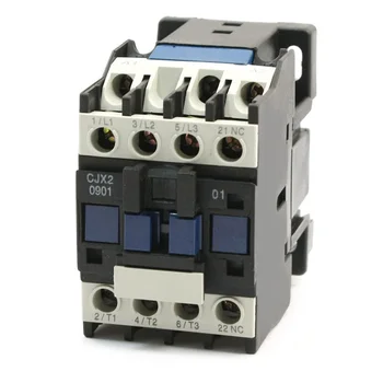 

CJX2-09 3Poles+1NC 110VAC Coil Voltage 9A ,AC-3 Rated Operational Current Motor Control AC Contactor DIN Rail Mount