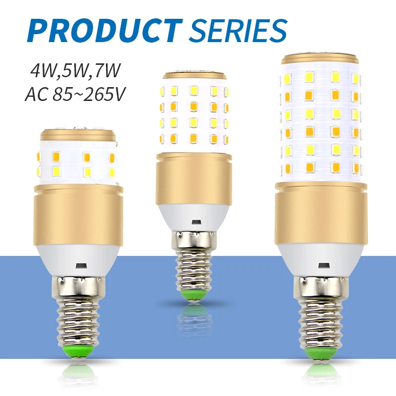 

LED Bulb E27 3 Color Temperature Corn Bulb 3W 5W 7W E14 LED Lamp 220V Energy Saving No Flicker Lampada LED Lights Smart IC 110V