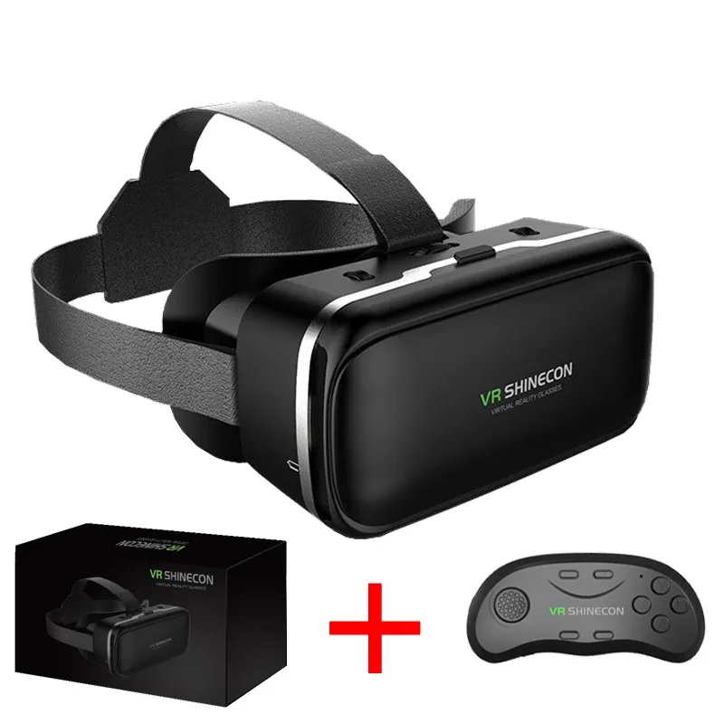 VR Shinecon 6,0 Realidad Virtual de realidad Virtual 3D gafas de cartn casco para 4,0-6,3 pulgadas смартфон con cont - Цвет: Bundle 3
