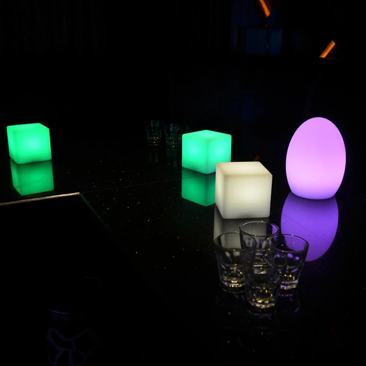 10x10x10 см Романтический светодиодный настольная лампа Multi-заряжаемый с изменением цвета Кофе бар столовой Illuminant светодиодный Cube ночник