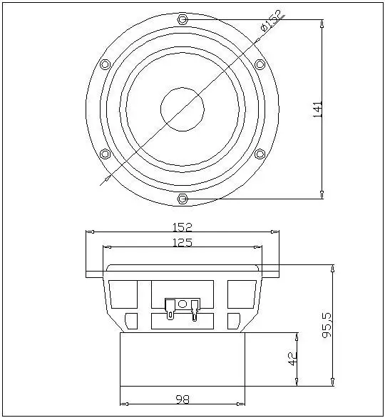 1 шт. Новые Аудио Labs 5,25 ''стекловолокна конус Алюминий пуля Midwoofer Среднечастотный динамик драйвер 4/8ohm D152mm 60 Вт