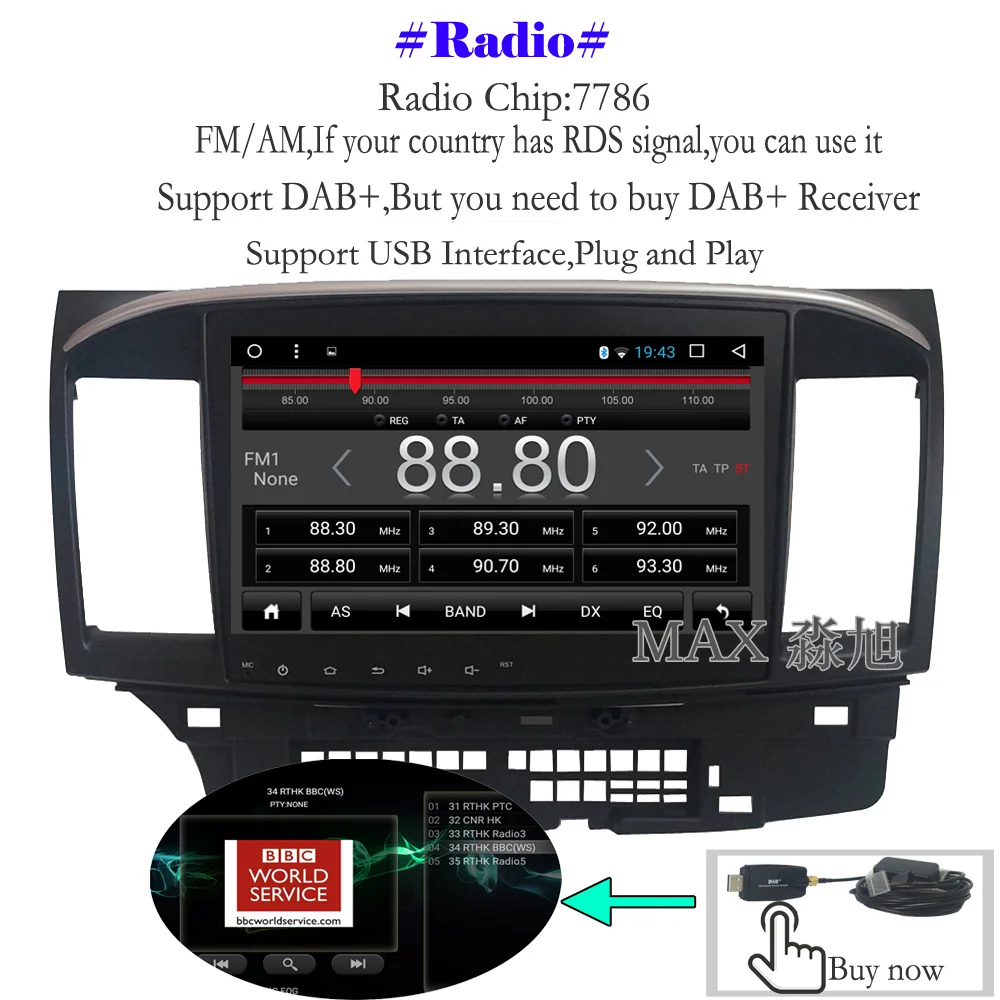 Sale MAX Android 8.1 Car DVD Player for Mitsubishi Lancer Car Radio RDS GPS Navigation system Free Map Bluetooth Call swc mirror link 3