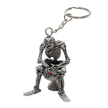 

Interior Accessories Key Chain Cool Purse Bag Decor Keyring Car Styling Car Key Rings Toilet Skulls Keychain Rubber Auto Keyfob