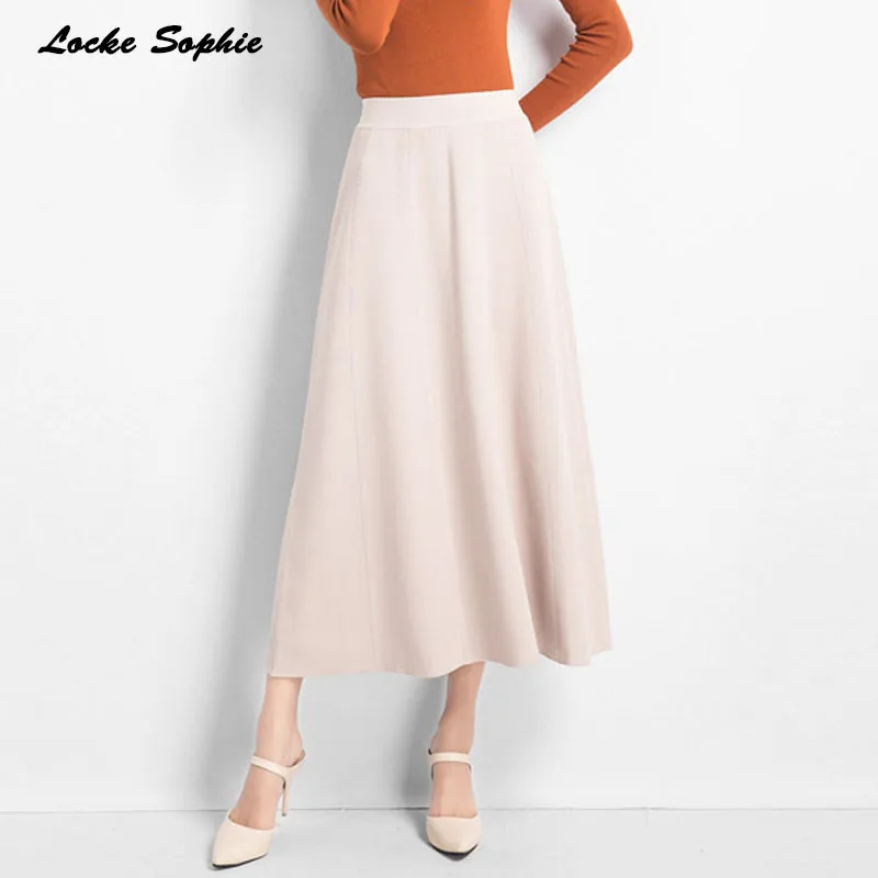 

1pcs Hight waist skirts Womens A-line skirts 2019 Summer New Fashion knitting cotton Splicing elastic skirt Ladies Skinny skirts