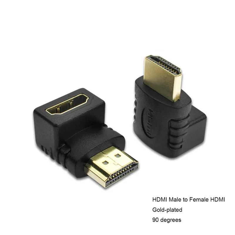 HDMI прямой угол мужчина к HDMI V1.4 Женский позолоченный кабель адаптер 90 градусов HDTV 1080P HDMI Кабельный разъем