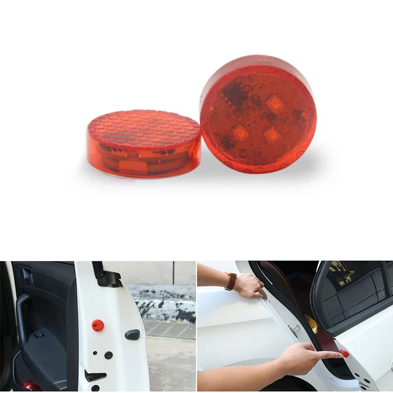 

Hot Sell 2pcs/Set Flashing LED Warning Lamp Auto Strobe Traffic Light Car Door Anti Collision Lights CSL2018