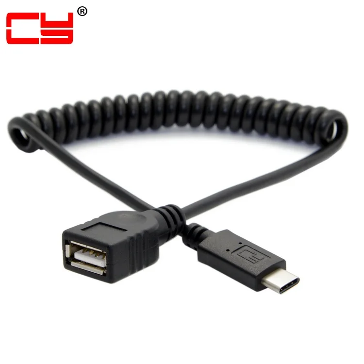 Jimier USB C 3 1 Type к 2 0 A Женский OTG растягивающийся кабель для передачи данных планшета