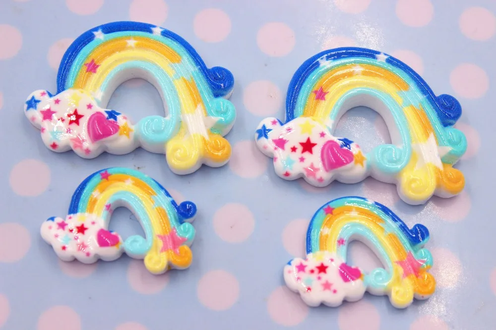 

10pcs/lot flat back resin rainbow DIY resin cabochons accessories about25mm