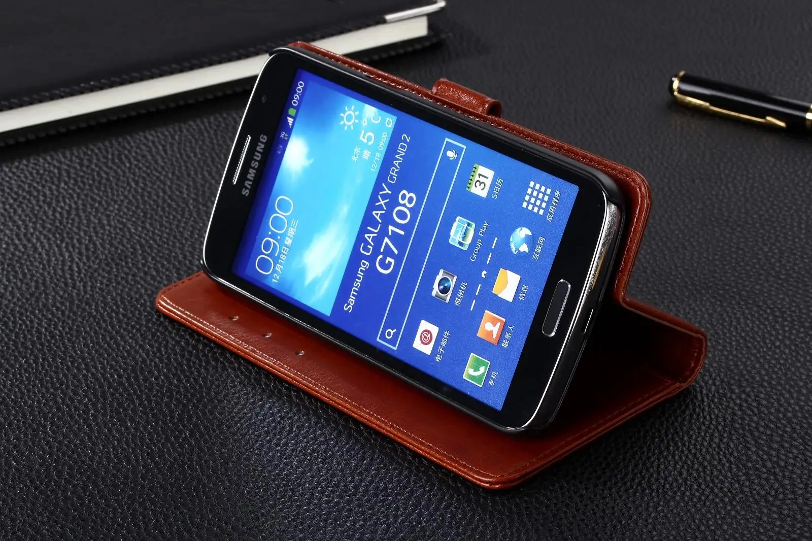 Чехлы для Galaxy Grand 2 Высокое качество флип-чехол на телефон для samsung Galaxy Grand 2 G7106 Coque магнитные чехлы из кожи, в виде бумажника в виде ракушки