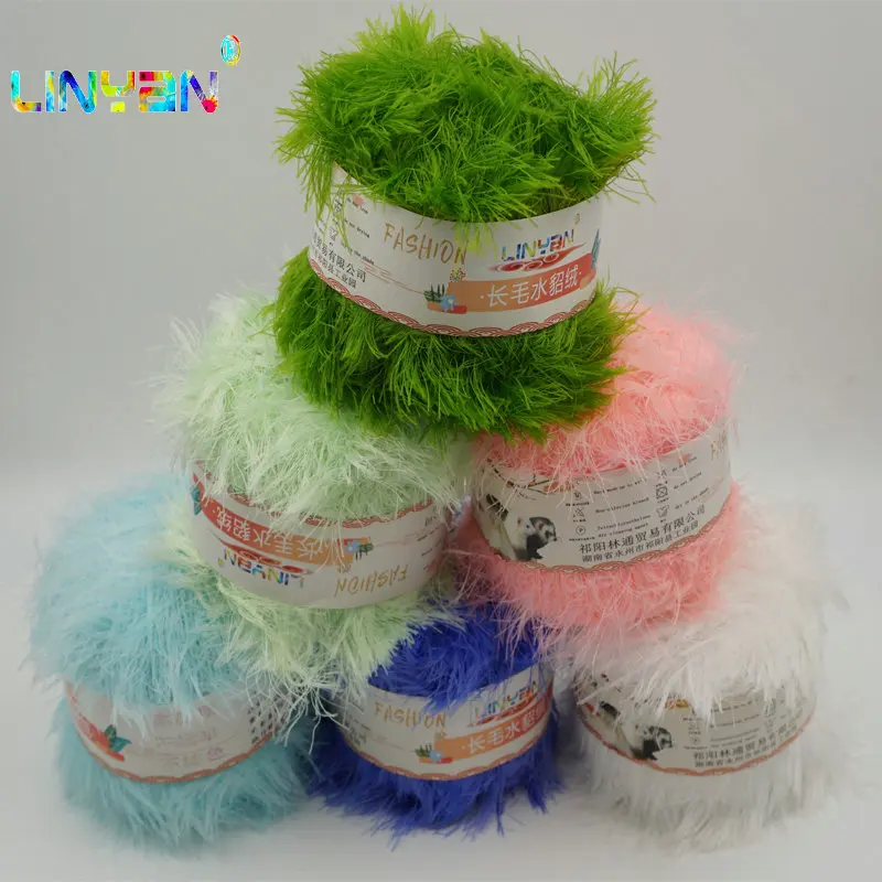 

6 pieces*50g Coral mink flocking fur Mohair Cashmere Yarn For knitting wool knit For Hand Knitting crochet laine tricoter t50