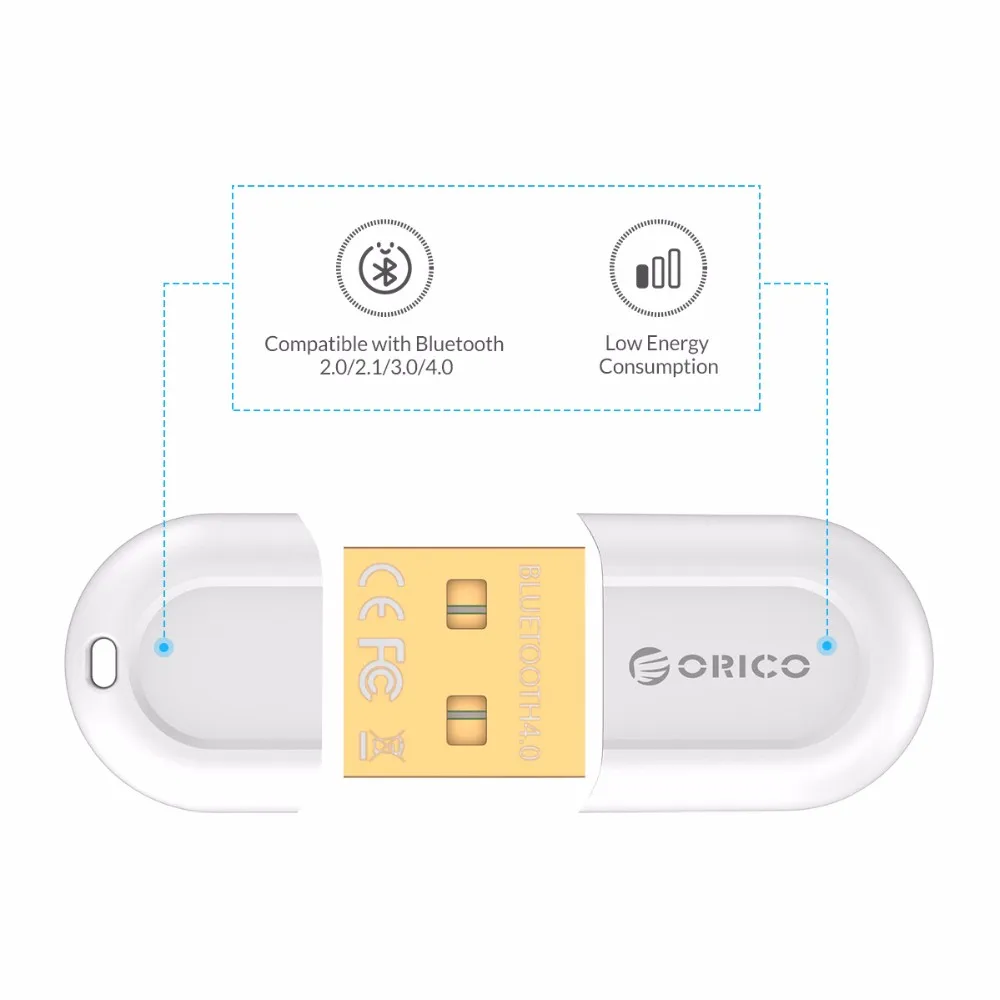 ORICO USB Bluetooth 4,0 с низким энергопотреблением микро адаптер для Windows гарнитура динамик мышь клавиатура-белый