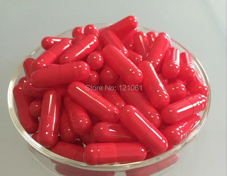 

0# 100pcs! Red-Red colored empty capsule,hard gelatin empty capsule(joined or seperated capsules size 0)