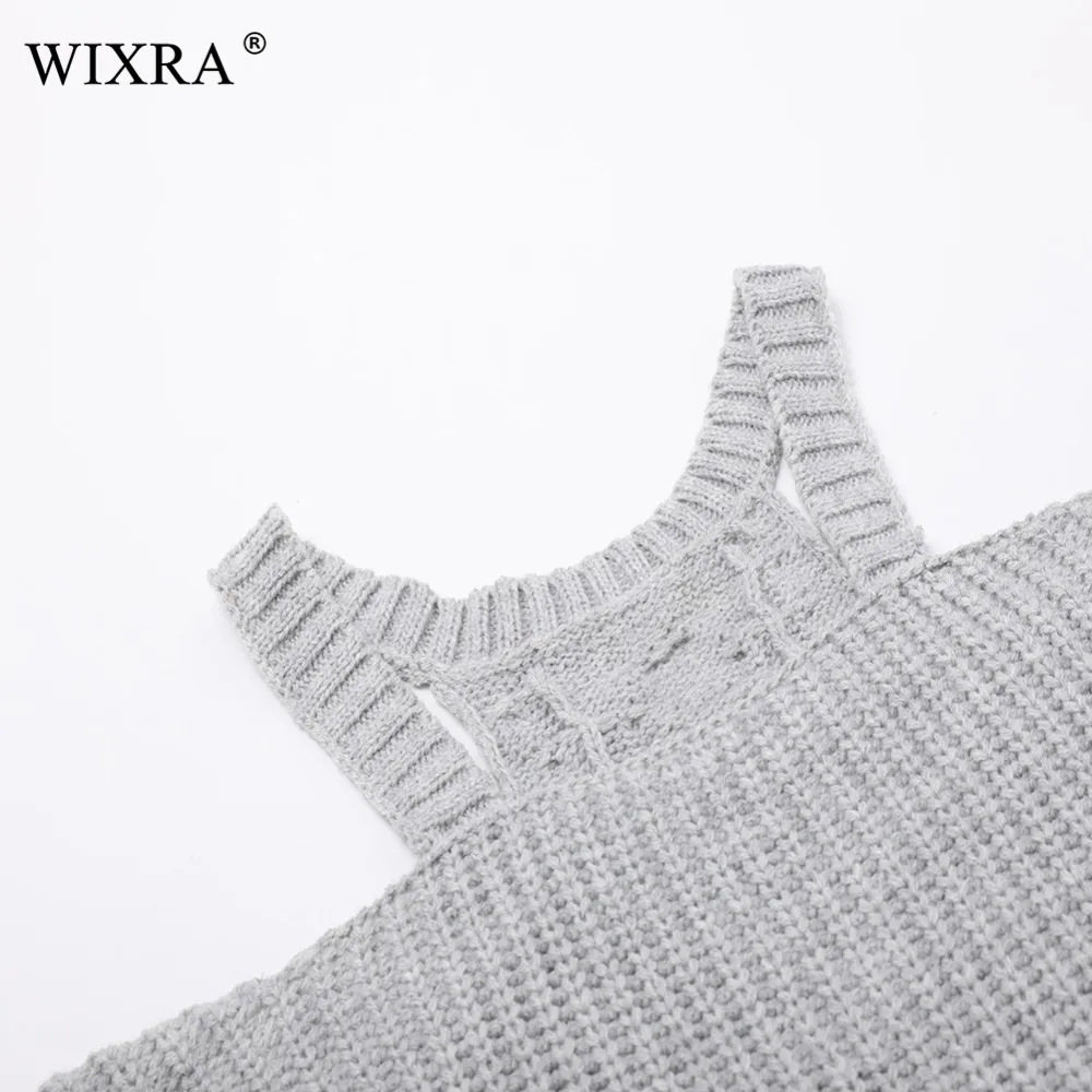 Wixra пуловер, Осень-зима, женские сексуальные свитера с открытой спиной и открытыми плечами, Свободный Топ, уличные вязаные пуловеры для женщин