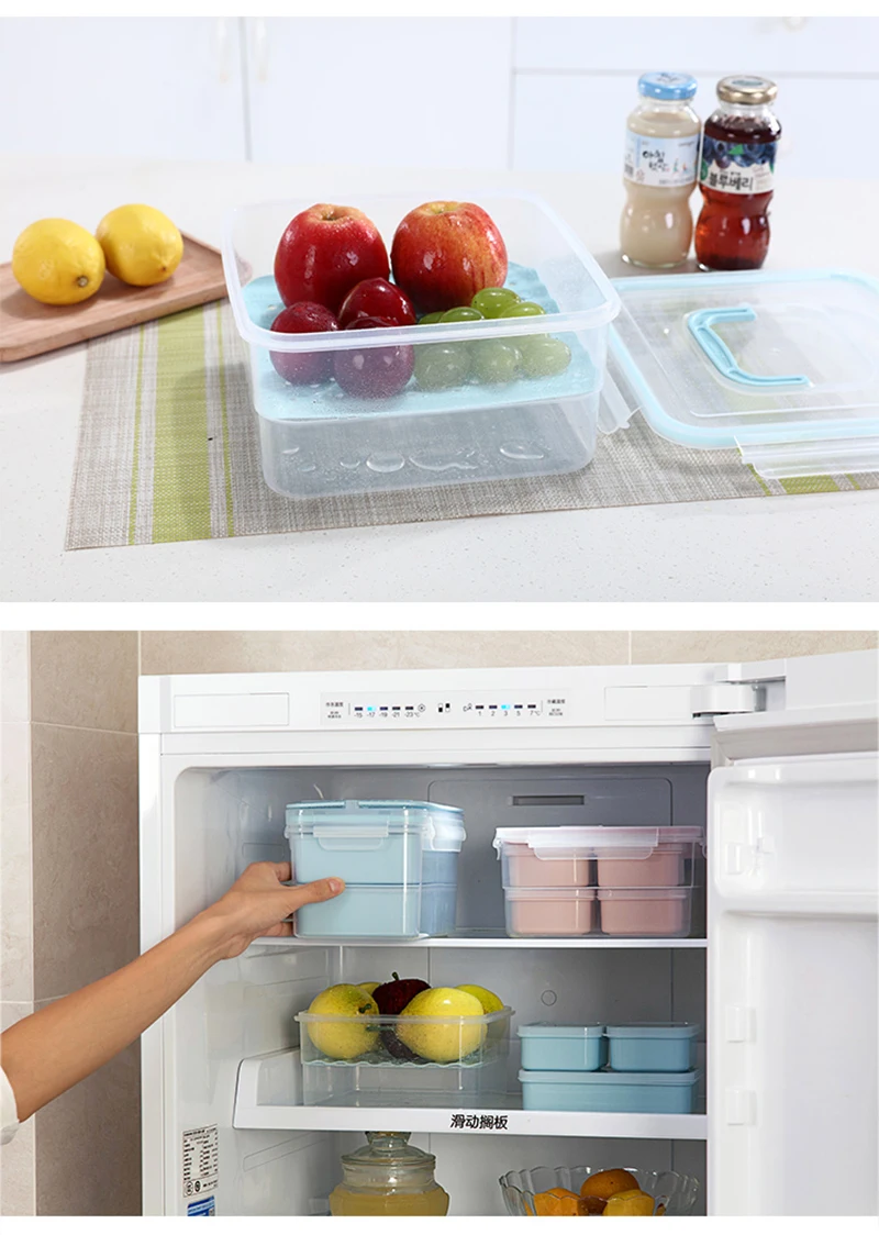 TUUTH Microwave Lunch Box Set Independent LatticeLeak-Proof Refrigerator Storage Box Portable Bento Box For Kids White Collar A6