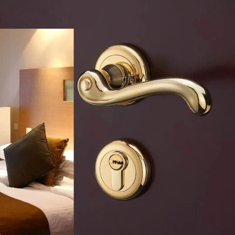 Modern Fashion Top Quality Gold Interior Door Lock Gold Bedroom Study