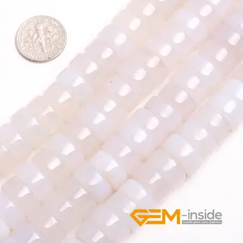 

8X14MM Rondelle Spacer White Agat e Beads Natural Stone Beads DIY Loose Beads For Jewelry Making Strand 15 Inches