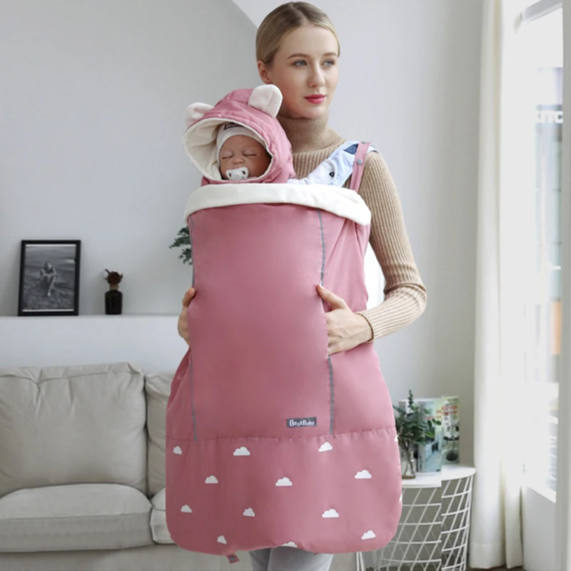 pink velvet baby carrier