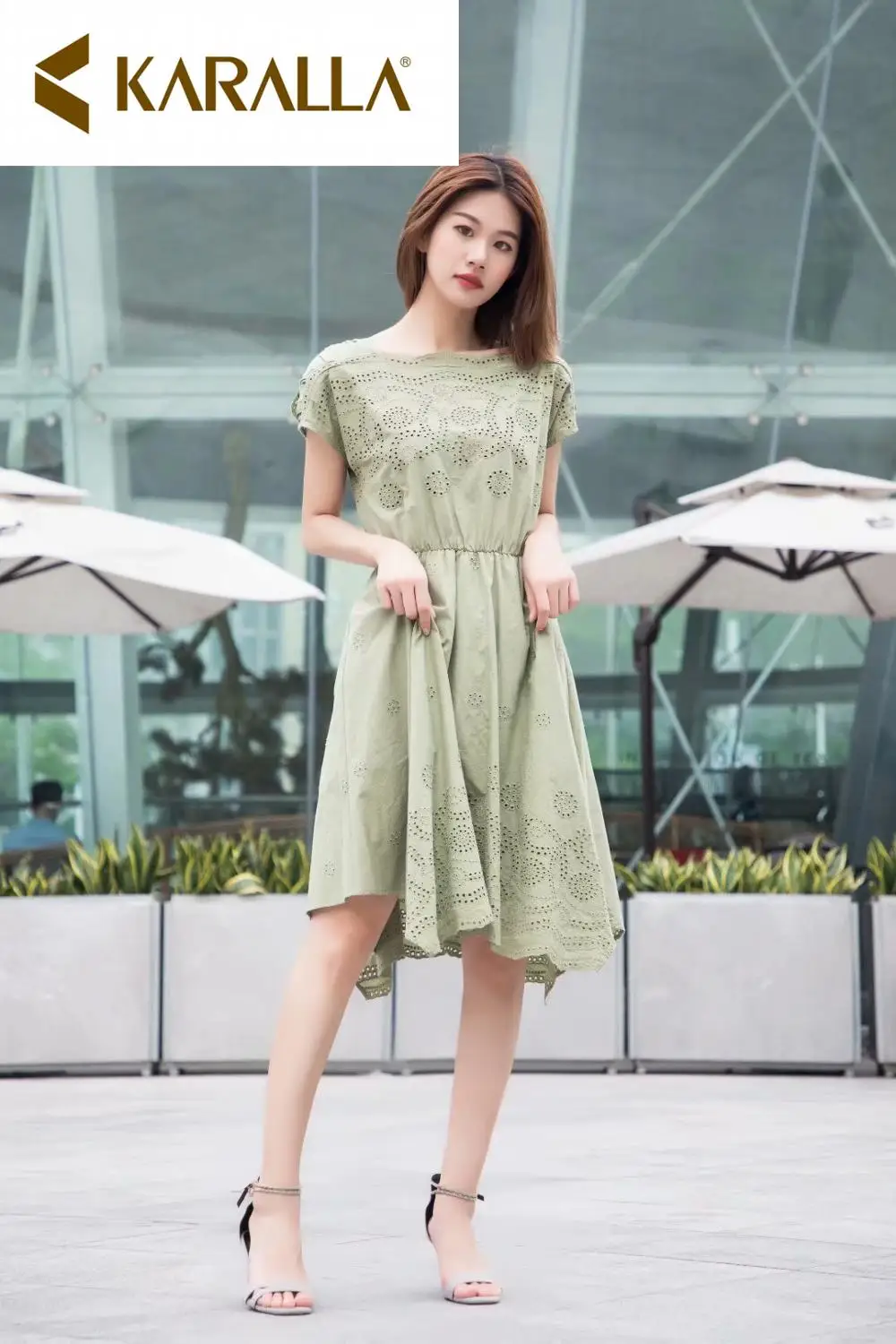 Summer New Cotton Slash Neck Dress Sexy Irregular Hollow Embroidery Party Slim Dresses Vestidos L0145