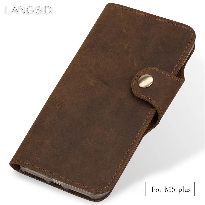 

wangcangli Genuine Leather phone case leather retro flip phone case For Gionee M5 plus handmade mobile phone case