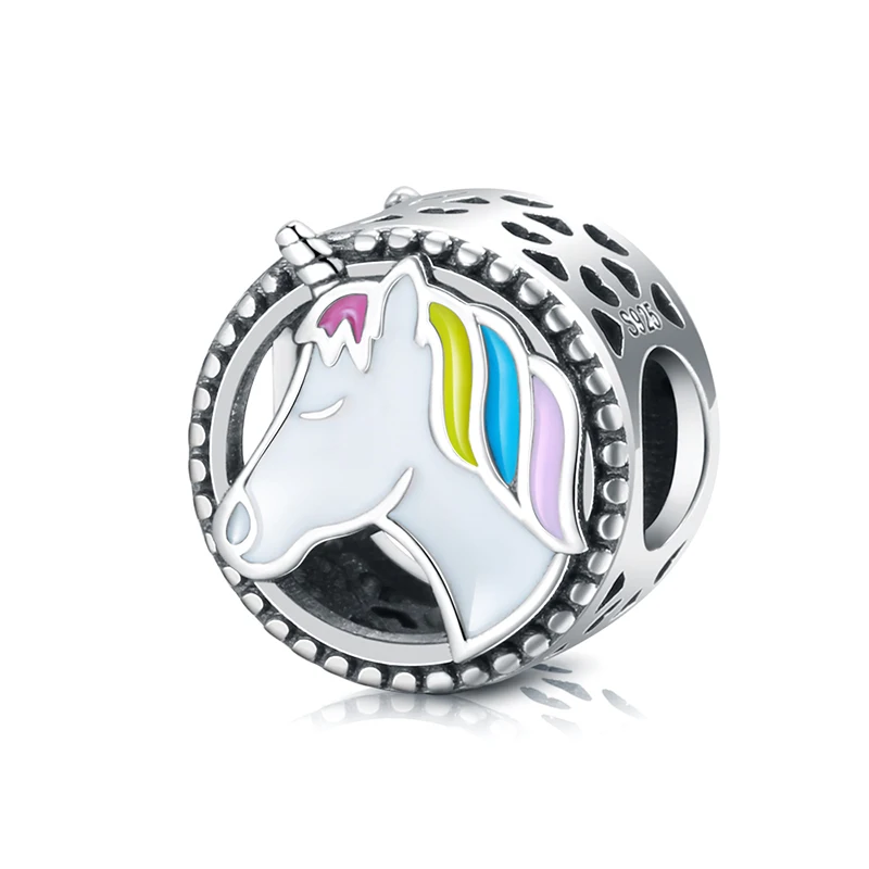 

2019 Top Sale sterling silver 925 Horse Dangle Charms Anniversary Beads fit pandora Bracelet&Necklace fine Jewelry Making Gifts