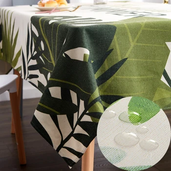 

waterproof tablecloth oil proof table cloth for kitchen table green printed no need to wash