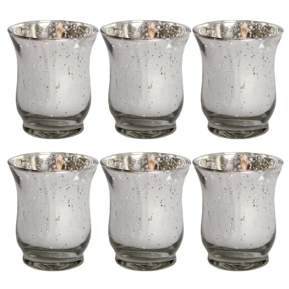 Новинка! Стеклянный Серебряный Свадебный Mercury Hurricane Votive Tealight подсвечник