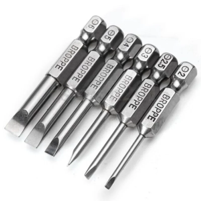 

2/ 2.5/ 3/ 4/ 5/ 6mm Assorted Magnetic Hex Head Screwdriver Bits 1/4 Hex Shank