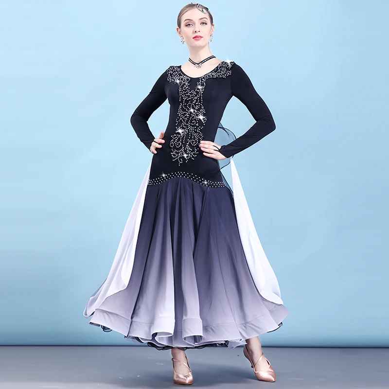 

Ballroom Competition Dresses Lady Shiny Crystal Ballroom Dancing Dress Women Waltz Spanish Flamenco Performance Dancewear DN3297