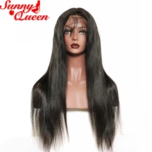 Sunny Queen 360 Lace Frontal Human Hair Wigs Straight Pre Plucked Natural Hairline With Baby Hair Brazilian Virgin Hair Wig