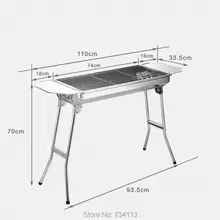 Big style Outdoor BBQ family Picnic Stainless Steel Outdoor Oven Charcoal Portable Grill Kabob BBQ Grill Foldable BBQ set
