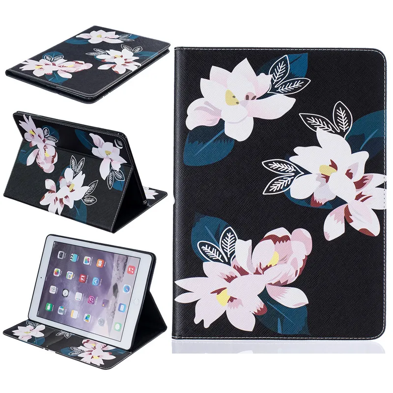Cute Bear Case PU Leather For Ipad Air 2 Case Butterfly Flower Stand Tablet Cover 9.7 Inch Wallet Fip Case For Apple Ipad 6 Case (32)