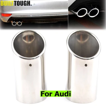 

Accessories 2pcs Fit For Audi Q5 2010 2011 2012 / 2009 2010 2011 2012 A4 B8 Exhaust Muffler Tip Pipe Tailpipe Finisher End Trim