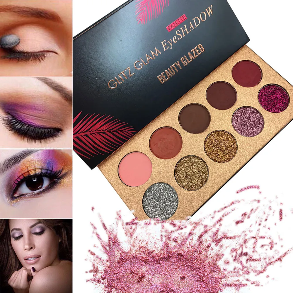 glitter make up palette beauty glazed naked Shimmer Glitter Eye Shadow Powder Palette Matte Eyeshadow Cosmetic Makeup  #0.7