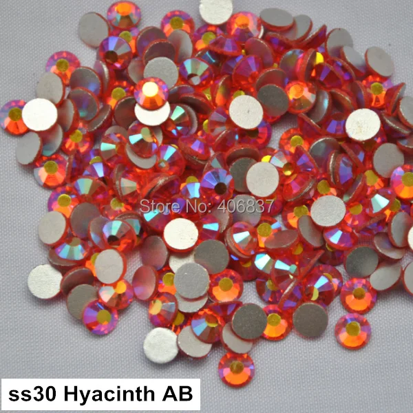 

Free Shipping! 288pcs/Lot, ss30 (6.3-6.5mm) Hyacinth AB Flat Back Nail Art Non Hotfix Rhinestones